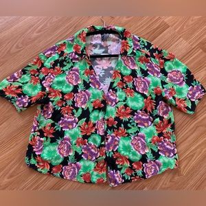 Zara floral pattern button up shirt